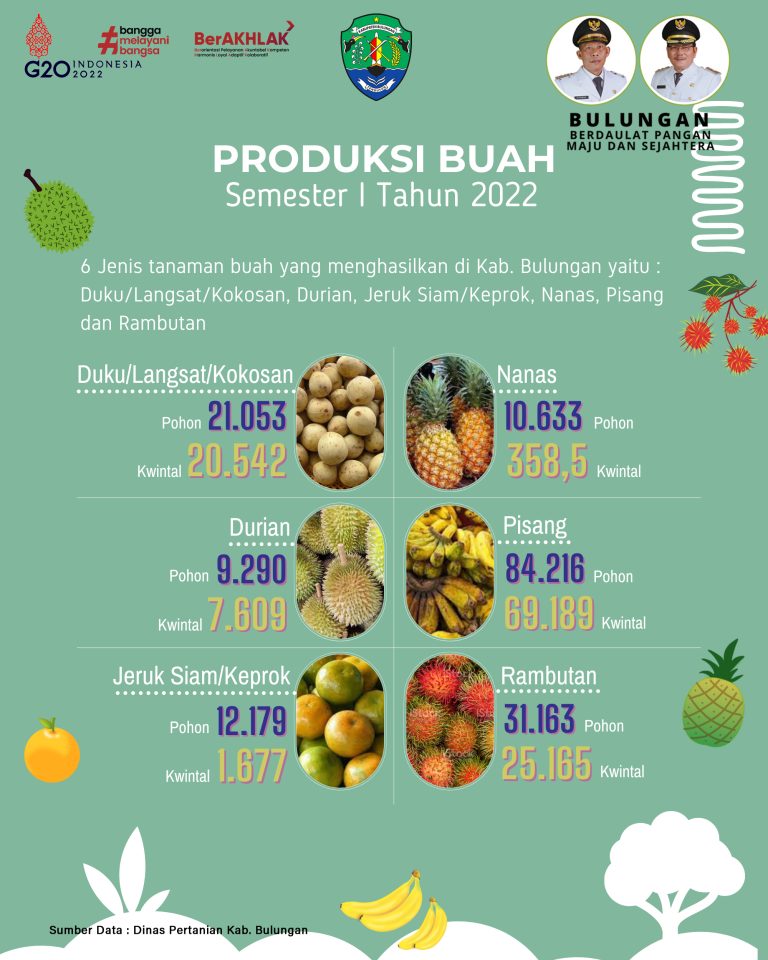 Produksi Buah Semester I Tahun 2022